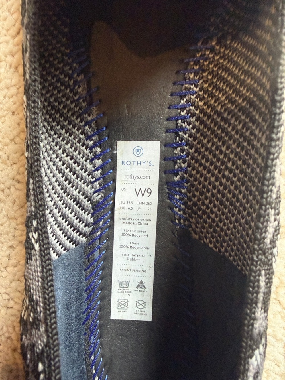 Rothy's Black and Gray Leopard Knit Slip-On Flats - Nordstrom Exclusive - Picture 3 of 4